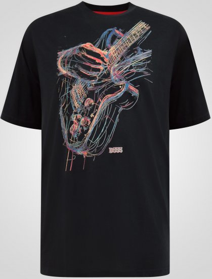 D555 Elliot T-krekls ar Daudzkrāsainu Ģitāras Apdruku - T-krekli - T-krekli - 2XL-14XL