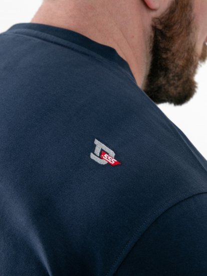 D555 Hockney T-krekls ar Motocikla Apdruku Tumši Zils - T-krekli - T-krekli - 2XL-14XL