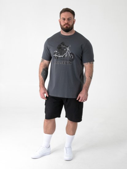 D555 Craig Gorilla Biker T-krekls ar Apdruku Tumši Pelēks - T-krekli - T-krekli - 2XL-14XL