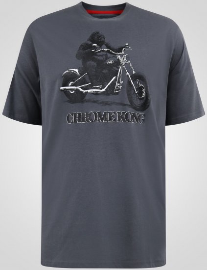 D555 Craig Gorilla Biker T-krekls ar Apdruku Tumši Pelēks - T-krekli - T-krekli - 2XL-14XL