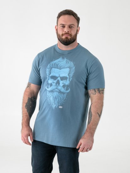 D555 Miller Bearded Skull T-krekls ar Apdruku - T-krekli - T-krekli - 2XL-14XL