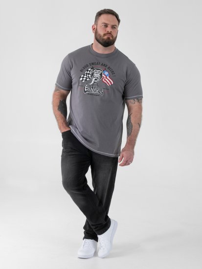 D555 Jasper Official Gas Monkey T-krekls ar Apdruku Pelēks - T-krekli - T-krekli - 2XL-14XL