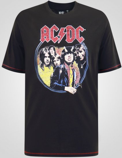 D555 Hugh Official ACDC Highway To Hell T-krekls ar Apdruku Melns - T-krekli - T-krekli - 2XL-14XL