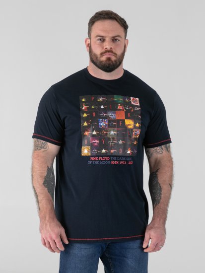 D555 Otto Official Pink Floyd 50th Anniversary T-krekls ar Apdruku Tumši Zils - T-krekli - T-krekli - 2XL-14XL