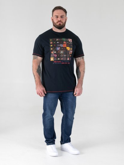 D555 Otto Official Pink Floyd 50th Anniversary T-krekls ar Apdruku Tumši Zils - T-krekli - T-krekli - 2XL-14XL