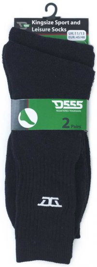 D555 Logan Sports And Leisure Socks 2-Pack Black - Apakšveļa un peldšorti - Apakšveļa - 2XL-8XL