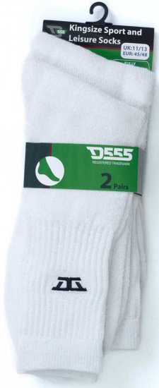 D555 Logan Sports And Leisure Socks 2-Pack White - Apakšveļa un peldšorti - Apakšveļa - 2XL-8XL