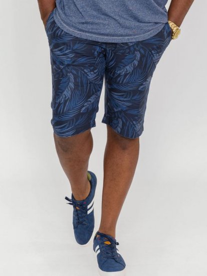 D555 Panther Hawaiian Leaf Ao Print Stretch Chino Shorts - Šorti - Šorti - W40-W60