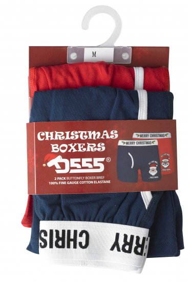 D555 Claus Christmas Boxers 2-pack - Apakšveļa un peldšorti - Apakšveļa - 2XL-8XL