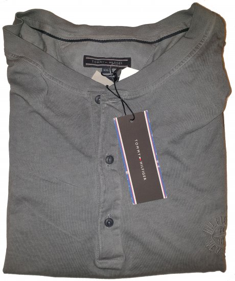 Tommy Hilfiger Long Sleeve Henley Grey - Motley trakais aprīļa izpārdošana - 