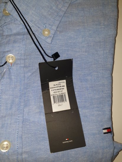 Tommy Hilfiger Cotton/linen Short Sleeve Shirt Blue - Motley trakais aprīļa izpārdošana - 