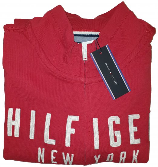Tommy Hilfiger Kent Zip Thru Sweatshirt Red - Motley trakais aprīļa izpārdošana - 
