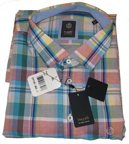 Bugatti 78868 Short Sleeve Shirt - Motley trakais aprīļa izpārdošana - 