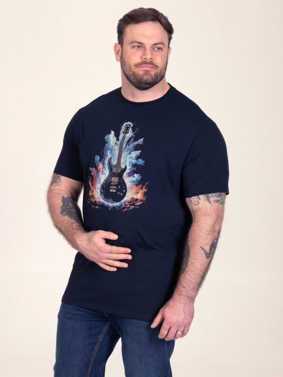 D555 Slater T-krekls ar apdruku Tumši zila - T-krekli - T-krekli - 2XL-14XL