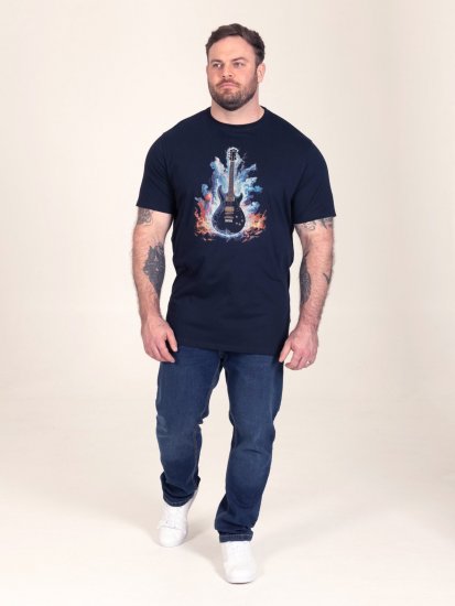 D555 Slater T-krekls ar apdruku Tumši zila - T-krekli - T-krekli - 2XL-14XL