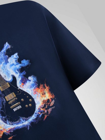 D555 Slater T-krekls ar apdruku Tumši zila - T-krekli - T-krekli - 2XL-14XL
