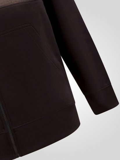 D555 Fitzgerald Zip Through Hoody With Cut & Sew Panels Melna - Džemperi un džemperi ar kapuci - Džemperi - 2XL-14XL
