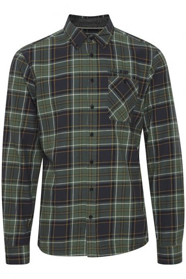 Blend Checked Long Sleeve Shirt 4324 Dress Blues - Liela izmēra apģērbi - Lieli apģērbu izmēri vīriešiem