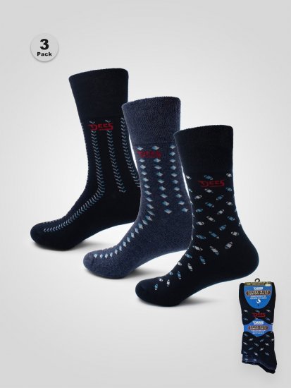 D555 Harold 3 Extra Wide Comfort Fit Socks 3-pack Navy/Denim - Apakšveļa un peldšorti - Apakšveļa - 2XL-8XL