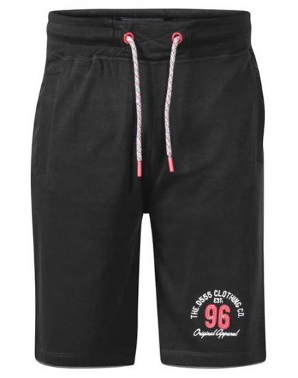 D555 Tompkins 1 Elasticated Waist Shorts Black - Sporta bikses un šorti - Sporta bikses un Sporta šorti - 2XL-12XL