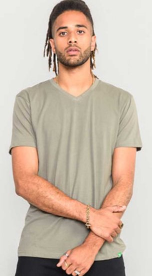 D555 Signature V-neck T-shirt Khaki - T-krekli - T-krekli - 2XL-14XL