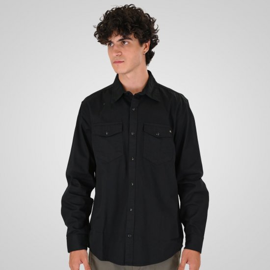Double Outfitters GS-5126 Krekls ar spiedpogām Melna - Krekli - Krekli - 2XL-8XL