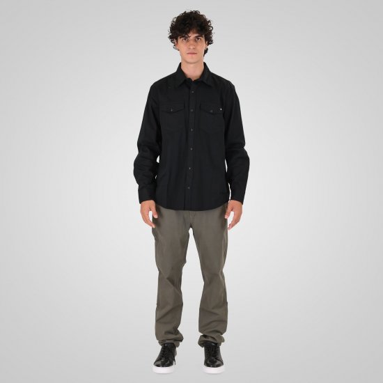 Double Outfitters GS-5126 Krekls ar spiedpogām Melna - Krekli - Krekli - 2XL-8XL