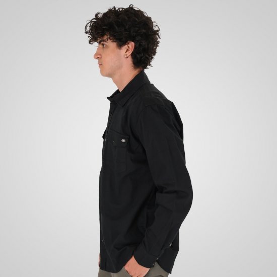 Double Outfitters GS-5126 Krekls ar spiedpogām Melna - Krekli - Krekli - 2XL-8XL
