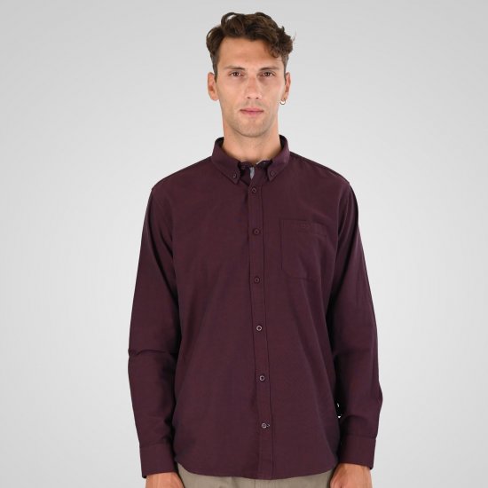 Double Outfitters GS-5225 Oksforda krekls Bordo - Krekli - Krekli - 2XL-8XL