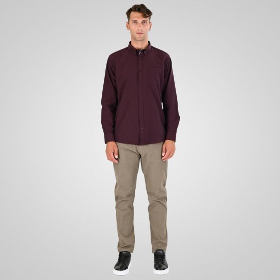 Double Outfitters GS-5225 Oksforda krekls Bordo - Krekli - Krekli - 2XL-8XL