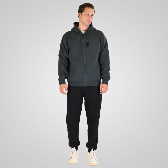 Double Outfitters MTOP-1160 Džemperis ar kapuci un rāvējslēdzēju Tumši zaļa - Džemperi un džemperi ar kapuci - Džemperi - 2XL-14XL