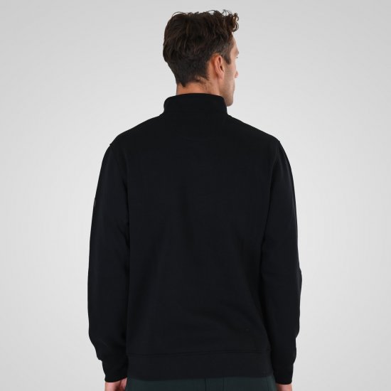 Double Outfitters MTOP-1163 Džemperis ar pusrāvējslēdzēju Melna - Džemperi un džemperi ar kapuci - Džemperi - 2XL-14XL
