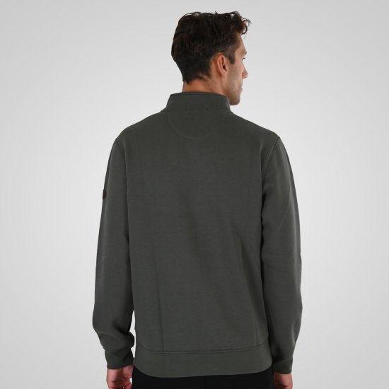 Double Outfitters MTOP-1163 Džemperis ar pusrāvējslēdzēju Haki - Džemperi un džemperi ar kapuci - Džemperi - 2XL-14XL
