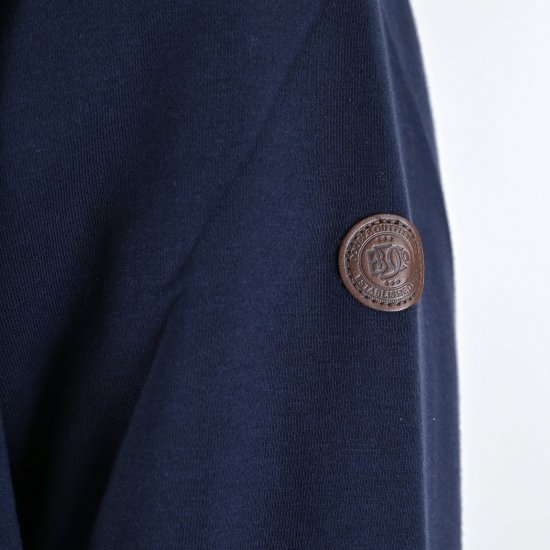 Double Outfitters MTOP-1163 Džemperis ar pusrāvējslēdzēju Tumši zila - Džemperi un džemperi ar kapuci - Džemperi - 2XL-14XL
