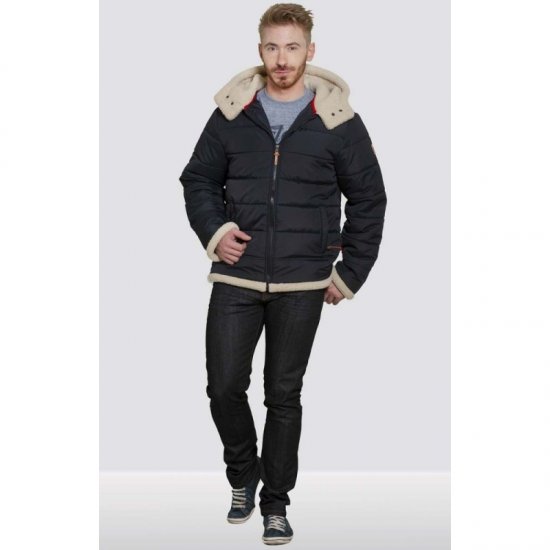 D555 Hudson Hooded Puffer Jacket Navy - Jakas & Lietus apģērbs - Jakas - 2XL-12XL