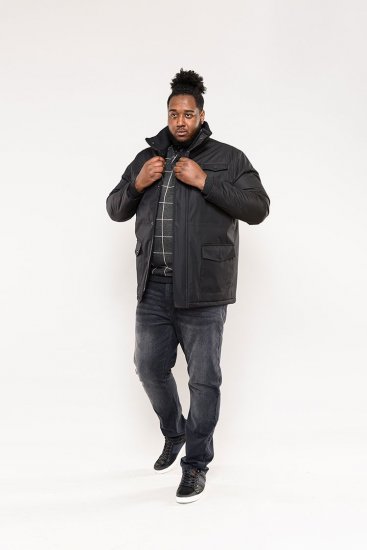 D555 Fargo Five Pocket Jacket With Ribbed Neck and Inner Quilting Black - Jakas & Lietus apģērbs - Jakas - 2XL-12XL