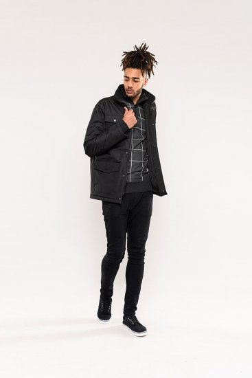 D555 Fargo Five Pocket Jacket With Ribbed Neck and Inner Quilting Black - Jakas & Lietus apģērbs - Jakas - 2XL-12XL