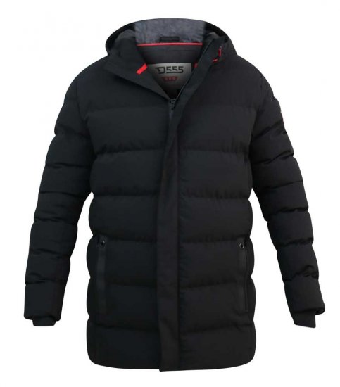 D555 Grove Quilted Parka Jacket Black - Jakas & Lietus apģērbs - Jakas - 2XL-12XL