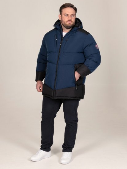 D555 Hank Ripstop Contrast Panelled Padded Hooded Jacket Tumši zila - Jakas & Lietus apģērbs - Jakas - 2XL-12XL