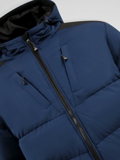 D555 Hank Ripstop Contrast Panelled Padded Hooded Jacket Tumši zila - Jakas & Lietus apģērbs - Jakas - 2XL-12XL
