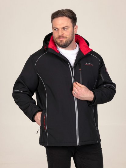D555 Jamie Soft Shell Detachable Hood Padded Jacket Melna - Jakas & Lietus apģērbs - Jakas - 2XL-12XL