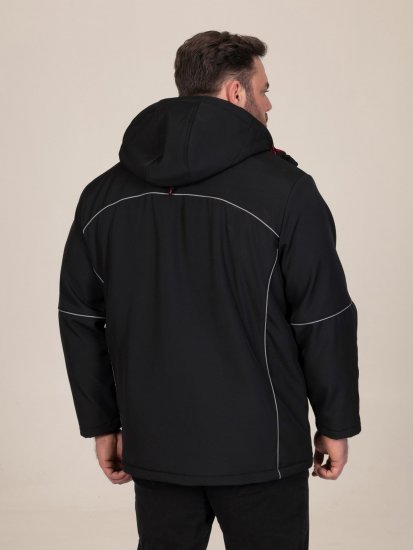 D555 Jamie Soft Shell Detachable Hood Padded Jacket Melna - Jakas & Lietus apģērbs - Jakas - 2XL-12XL