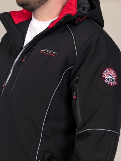D555 Jamie Soft Shell Detachable Hood Padded Jacket Melna - Jakas & Lietus apģērbs - Jakas - 2XL-12XL