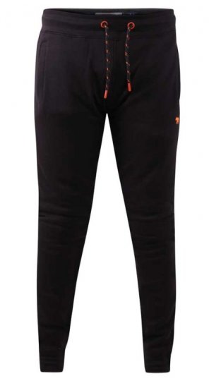 D555 Buckingham Cuffed Jogger With Side Pockets Black - Sporta bikses un šorti - Sporta bikses un Sporta šorti - 2XL-12XL