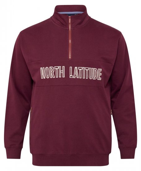 North Latitude Half Zip Džemperis Vīnsarkans - Džemperi un džemperi ar kapuci - Džemperi - 2XL-14XL