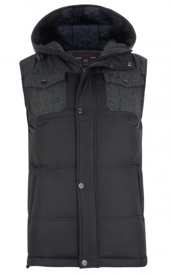 Kam Jeans Hooded Bodywarmer Black - Jakas & Lietus apģērbs - Jakas - 2XL-12XL