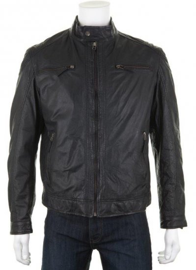 Woodland Biker Leather jacket Black - Jakas & Lietus apģērbs - Jakas - 2XL-12XL