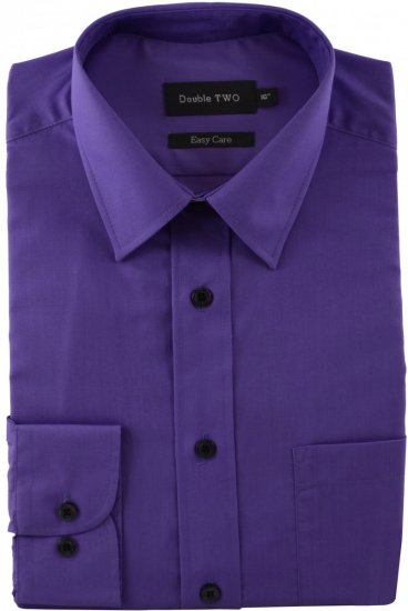 Double TWO Classic Easy Care Long Sleeve Purple - Krekli - Krekli - 2XL-8XL