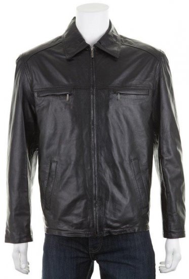 Woodland 636 Harrington Leather jacket Black - Jakas & Lietus apģērbs - Jakas - 2XL-8XL