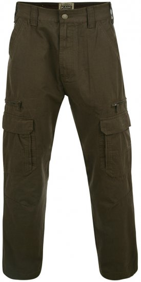 Kam Jeans Cargo pants Khaki TALL SIZES - VĪRIEŠU APĢĒRBS MT-6XLT - Apģērbs gariem vīriešiem